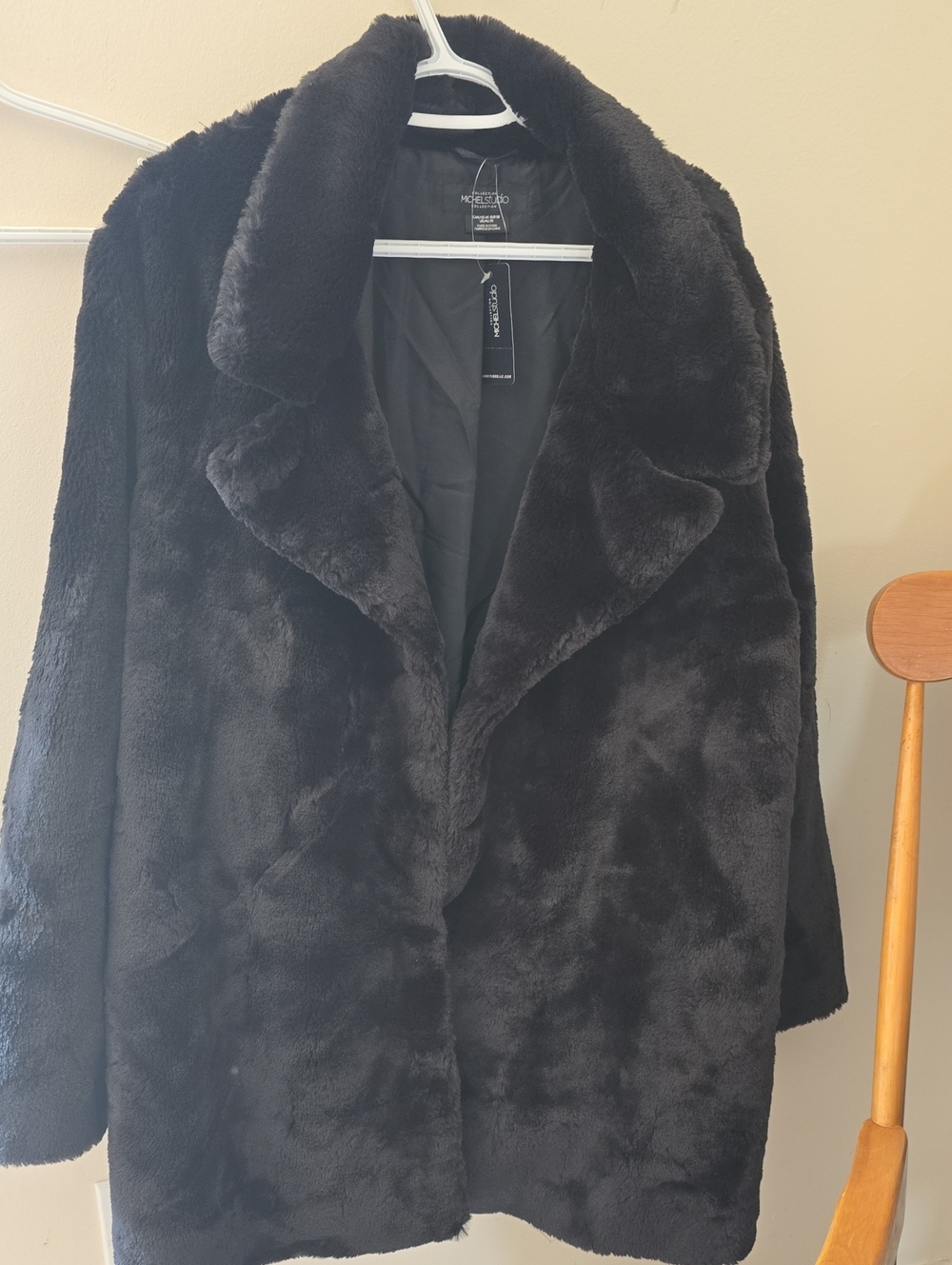 Michel Studio Black Faux-Fur Teddy Jacket